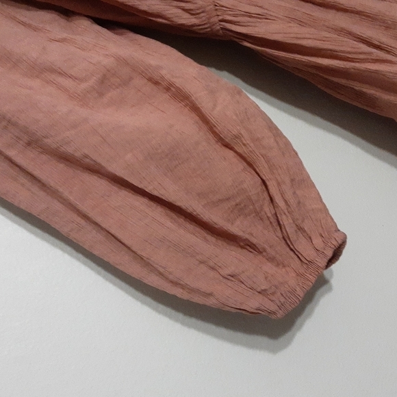 Zara women mini dress puff sleeve embroidery M lagenlook y2k Rodeo Festival Pink - Picture 5 of 11